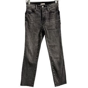 Good American Good Legs Cigarette Black Cropped Stretch Jeans Size 4/27